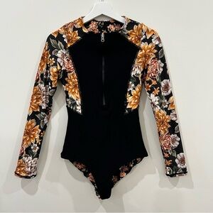 Maaji Reversible Floral Long Sleeve Womens One Piece Swimsuit XS